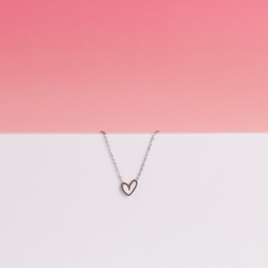 White Heart Silver Kette