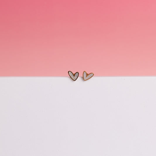 White Heart Ohrringe