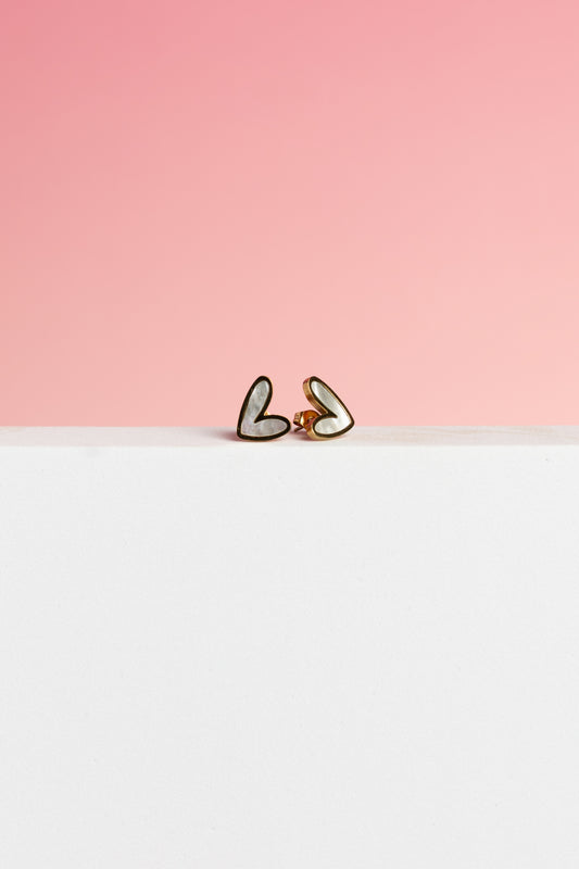 White Heart Ohrringe